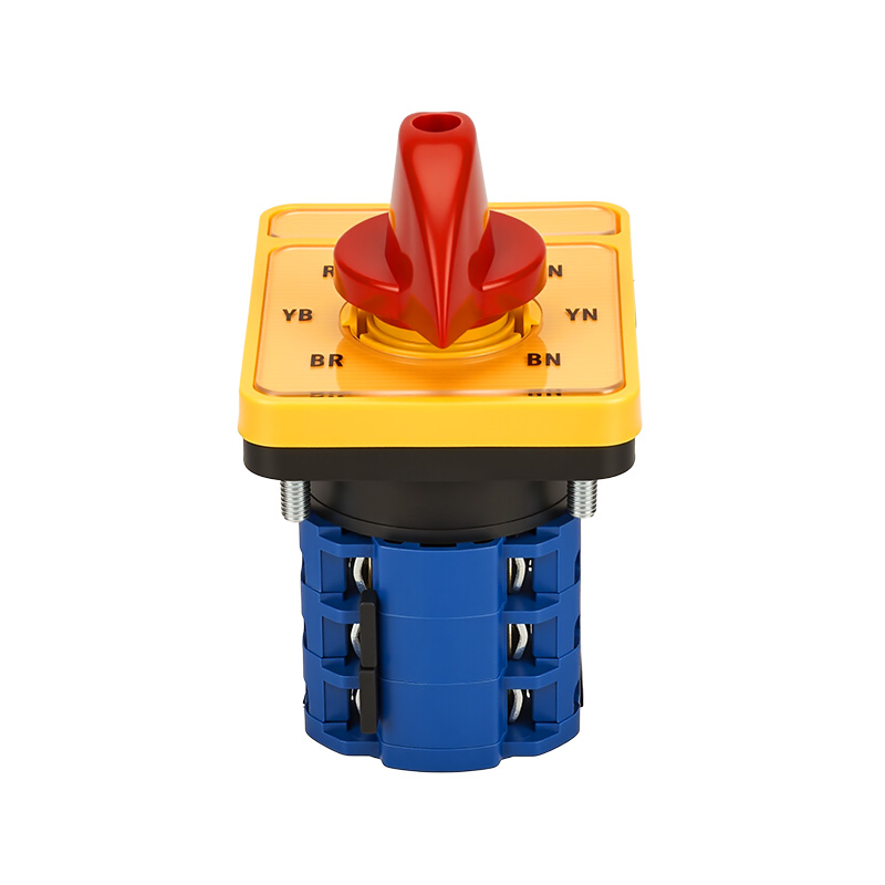 ZHUCO SZW26-20/YH5.3 Gelber Langfeld-Spannungsumschalter mit rotem Griff, sieben Positionen und drei Kanälen