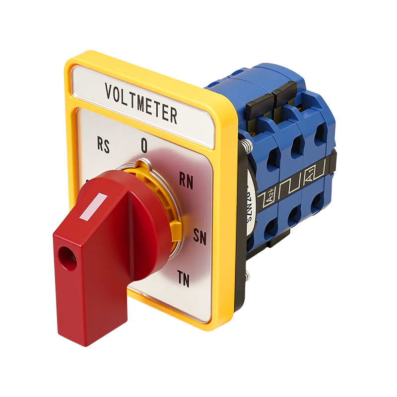 ZHUCO SZW26-20/YH5.3HH Langes silbernes Panel, roter Griff, siebenstufiger Dreikanal-Spannungsumschalter