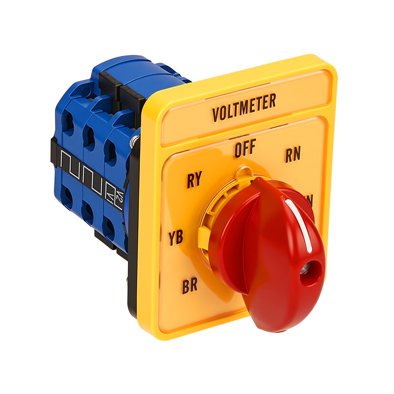 ZHUCO SZW26-20/YH5.3 Gelber Langfeld-Spannungsumschalter mit rotem Griff, sieben Positionen und drei Kanälen