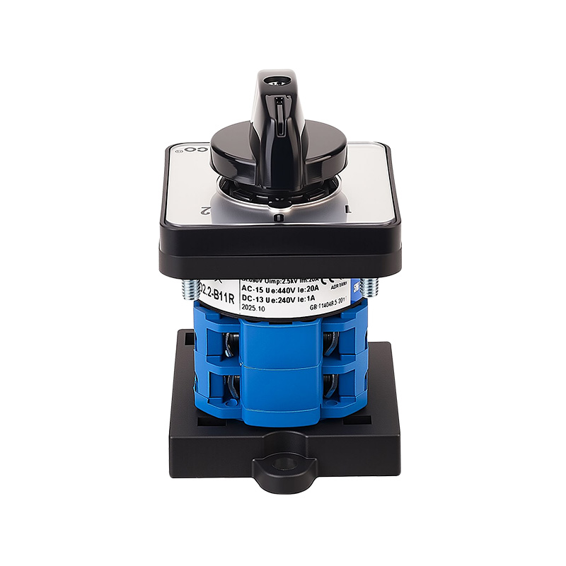 ZHUCO SZW26-20 D202.2-B11R Dreiteiliger Umschalter für DIN-Schienenmontage mit drei Positionen