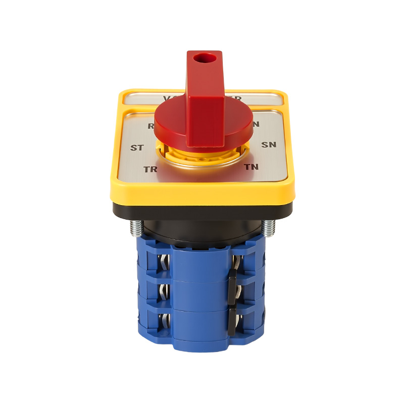 ZHUCO SZW26-20/YH5.3HH Langes silbernes Panel, roter Griff, siebenstufiger Dreikanal-Spannungsumschalter