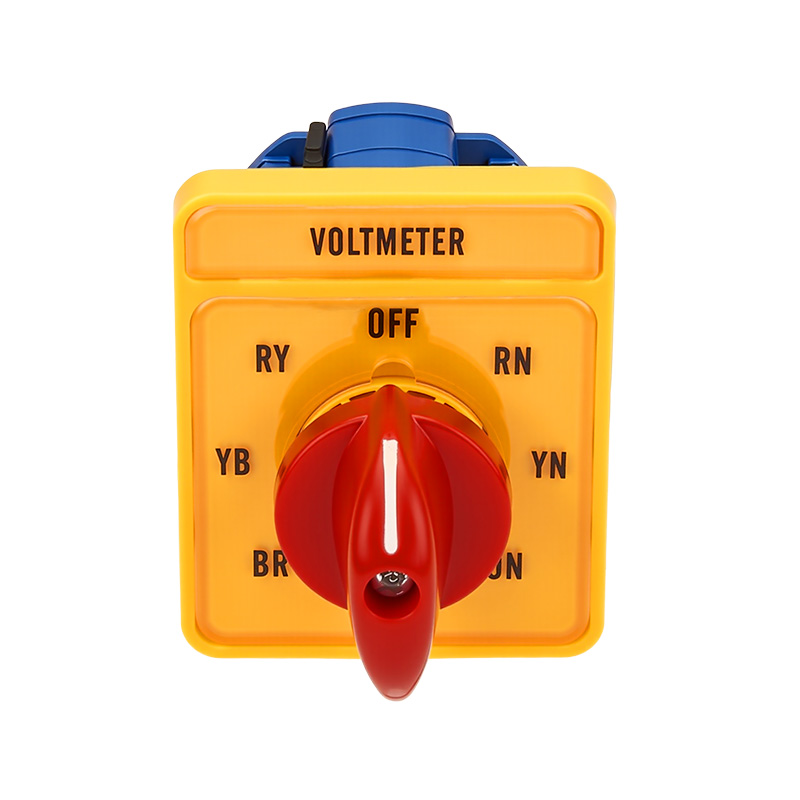 ZHUCO SZW26-20/YH5.3 Gelber Langfeld-Spannungsumschalter mit rotem Griff, sieben Positionen und drei Kanälen