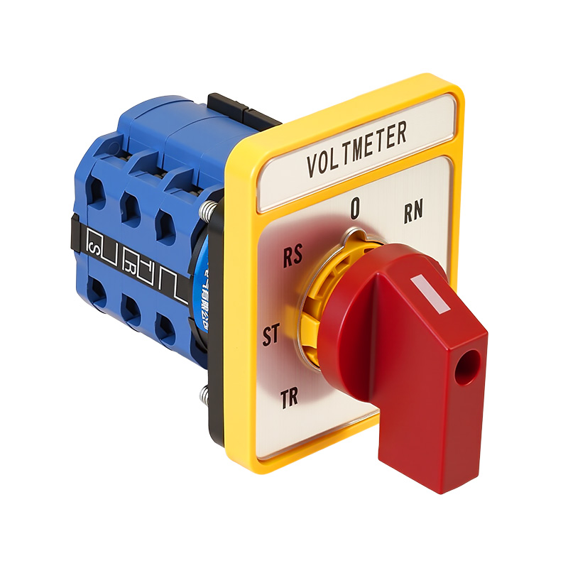 ZHUCO SZW26-20/YH5.3HH Langes silbernes Panel, roter Griff, siebenstufiger Dreikanal-Spannungsumschalter