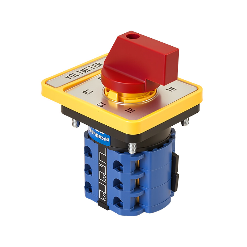 ZHUCO SZW26-20/YH5.3HH Langes silbernes Panel, roter Griff, siebenstufiger Dreikanal-Spannungsumschalter